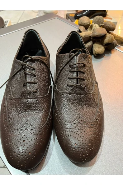 KAHVERENGİ ÇİFT YÜZLÜ BABA MODEL TANGO, DANS VE SALON AYAKKABISI İÇİ DERİ DİKİŞLİ TABAN 1 CM TOPUK ürün görseli 1