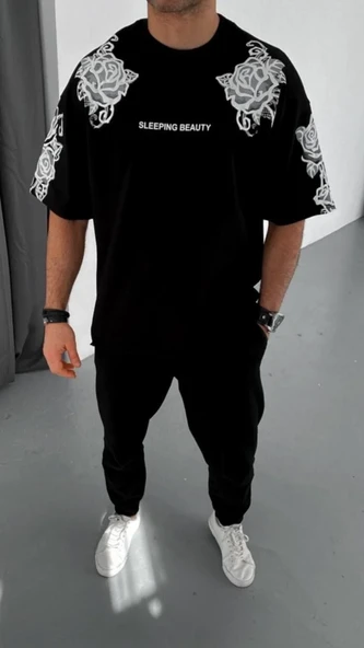 ERKEK Baskılı T-Shirt - Siyah - Resim 3