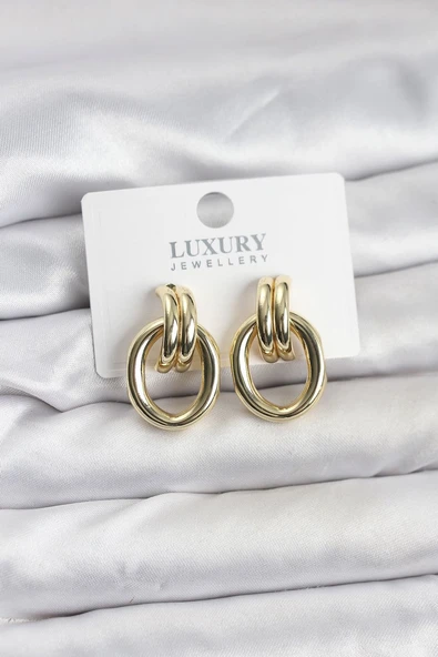 Gold Renk Pirinç Vintage Kadın Küpe - TJ-BKP11625 ürün görseli 1