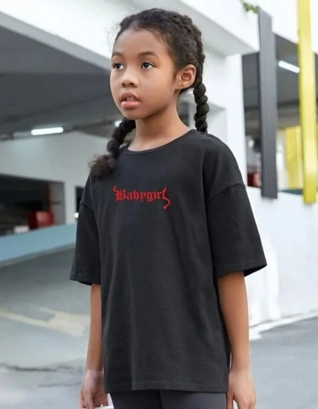 Çocuk Unisex Baskılı T-Shirt - Siyah 8380697 ürün görseli 1