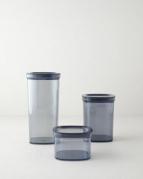 English Home Jade Plastik 3’lü Kavanoz 700 ml     1,4 L   2 L Füme ürün görseli 1