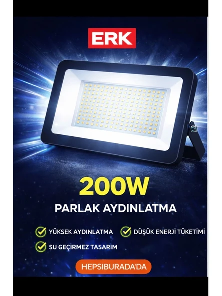 200 Watt,i 16000 LM Çok Kaliteli, 6500K Beyaz Işık,  Elektrikle Çalışır İç - Dış Mekan Led Projektör ürün görseli 1