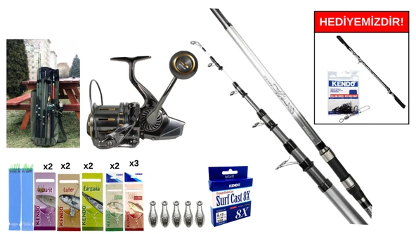 Okuma Wave Power Tele Surf 4.20 cm 100-200 gr&Ryuji Momentum 10000 Silver UV 11+1 Surf Seti ürün görseli 1