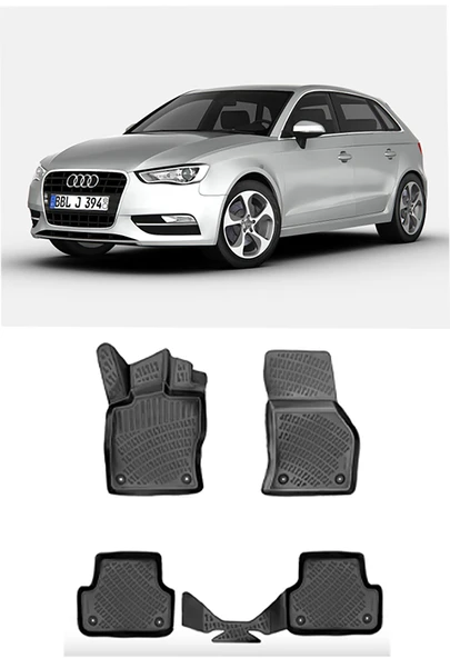 Audi A3 2013-2020 BTM 3D Havuzlu Paspas ürün görseli 1