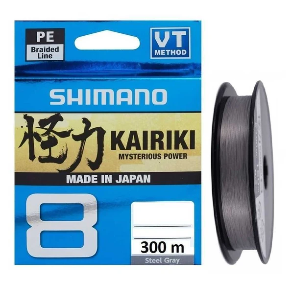 Shimano Kairiki 8X 300m 0.160mm/10.3kg Steel Gray Örgü İp Misina ürün görseli 1