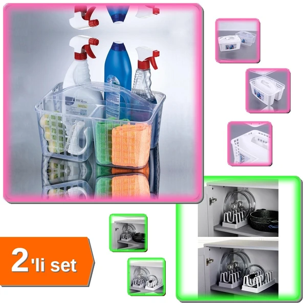 Tencere Kapağı Organizeri + Bölmeli Düzenleyici Sepet Caddy - Pratik Mutfak Ürünleri 3KYH2E ürün görseli 1
