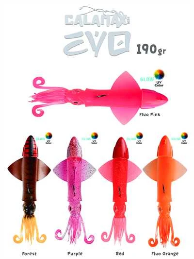 Fujin Calamax EVO 190gr Combo Squid Silikon Yem  RED - Resim 11