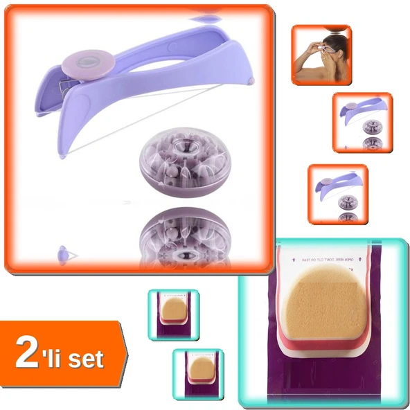Pratik Tüy Alıcı + Yüz Makyaj Süngeri 2Li Set Kusursuz Cilt Uygulama X8F2K1 ürün görseli 1