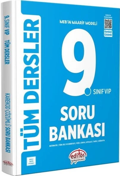 9. Sınıf VİP Tüm Dersler Soru Bankası Editör Yayınları ürün görseli 1