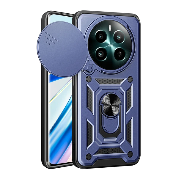 Realme 12 Plus Kılıf Magnetik Standlı Kamera Korumalı Sürgülü Vega Kapak ürün görseli 1
