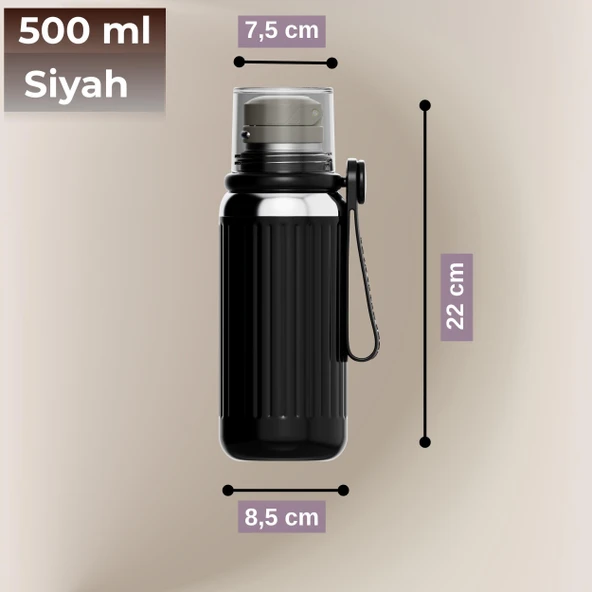 Çift Katmanlı Paslanmaz Çelik Termos 500 ml - Resim 7