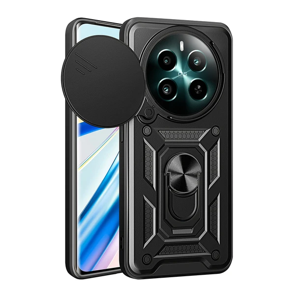 Realme 12 Kılıf Magnetik Standlı Kamera Korumalı Sürgülü Vega Kapak ürün görseli 1
