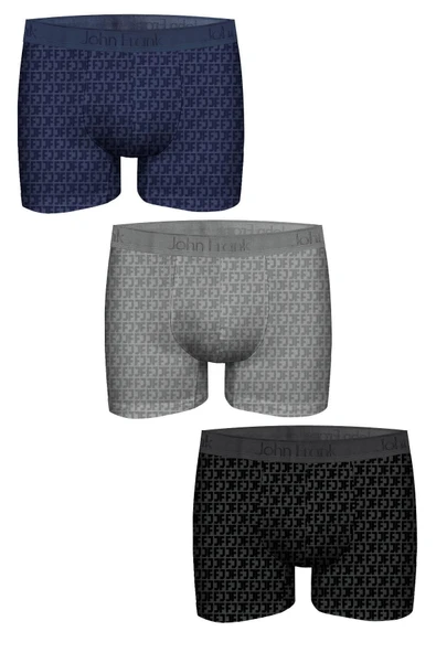 JOHN FRANK ÜÇLÜ JAKARLI BOXER White White XXL ürün görseli 1