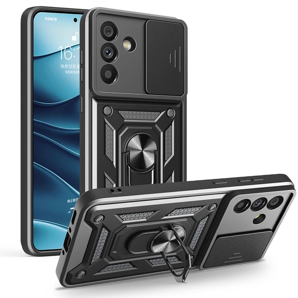 Galaxy A56 Kılıf Magnetik Standlı Kamera Korumalı Sürgülü Vega Kapak ürün görseli 1