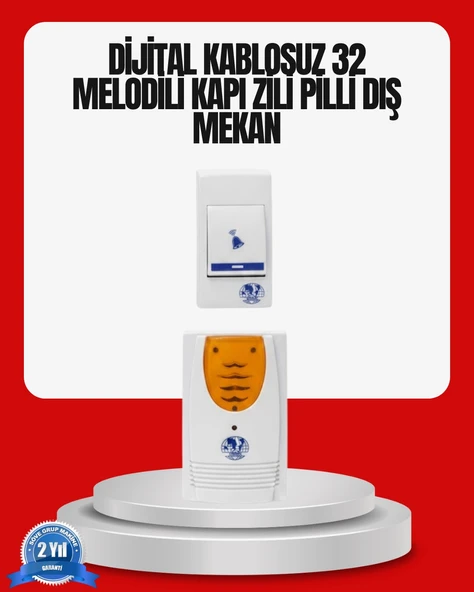 Kolay Kullanımlı Kablosuz Kapı Zili Şık ve Sade Tasarım ürün görseli 1