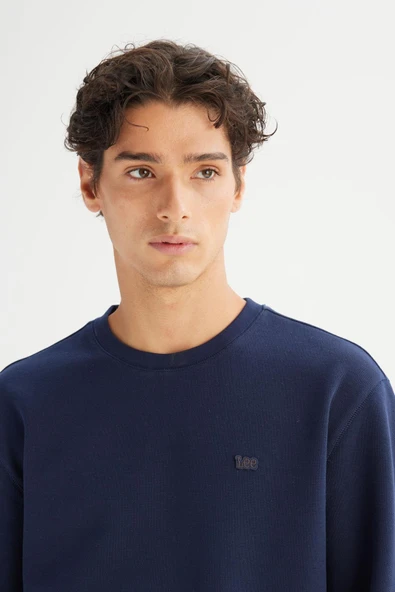 Erkek Baskılı Sweatshirt DarKNavy DarKNavy S - Resim 5