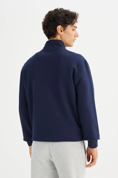 Erkek Pike Interlock Half Zip Sweatshirt DarKNavy DarKNavy M - Resim 2