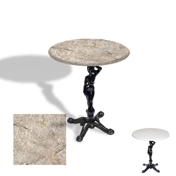 Çipa 1003 Döküm Ayak Yuvarlak Masa Çap 90cm - (Werzalit, Wermodin ve Allzalit Tabla) - Scala Marble ürün görseli 1