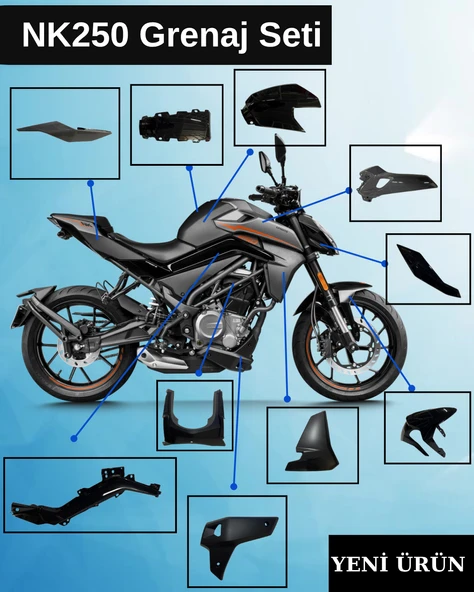 Cf Moto Nk250 Grenaj Seti Siyah ürün görseli 1