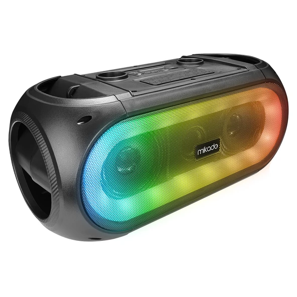 MIKADO MD-30KP RAINBOW ISIKLI KABLOSUZ CIFT MIKROFONLU BT TWS KOLAY TASINABILIR TOPLANTI-PARTI HOPARLOR MIKADO ürün görseli 1