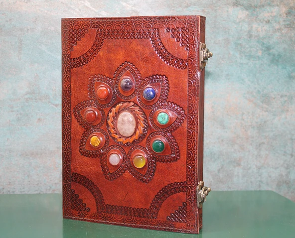 Taşlı Deri Defter Model 14 ürün görseli 1