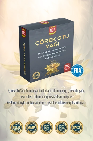 Çörek Otu Yağı Bal Kabağı Deve Dikeni Astaksantin 30 Softgels ürün görseli 1