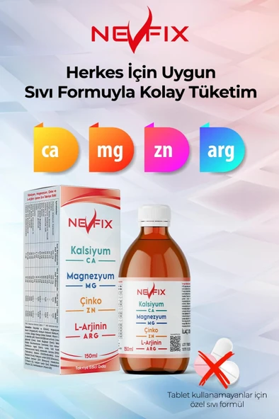 Kalsiyum Magnezyum Çinko D3 K2 Vitamini Astaksantin Lutein L-Arginin İyot Magnezyum 150 ml Likit ürün görseli 1