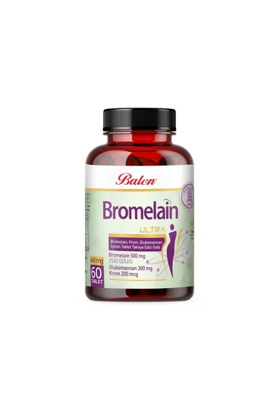 Balen Bromelain Ultra Bromelain Krom Glukomannan Tablet 640 Mg 60 Tablet ürün görseli 1