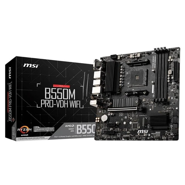 MSI B550M PRO-VDH AMD AM4 DDR4 Micro ATX Anakart ürün görseli 1