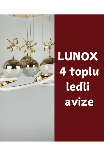 LUNOX 4 TOPLU TAŞLI LED AVİZE ürün görseli 1