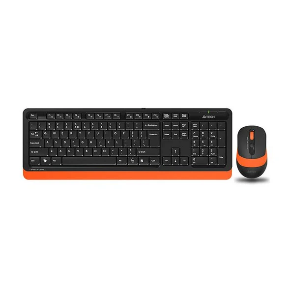 A4 Tech FG1010 Siyah-Turuncu Q Kablosuz Klavye Mouse Seti ürün görseli 1