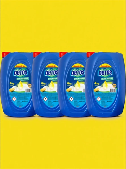Detos 4X4000 ml Limon Özlü  Elde Yıkama Bulaşık Deterjanı ürün görseli 1
