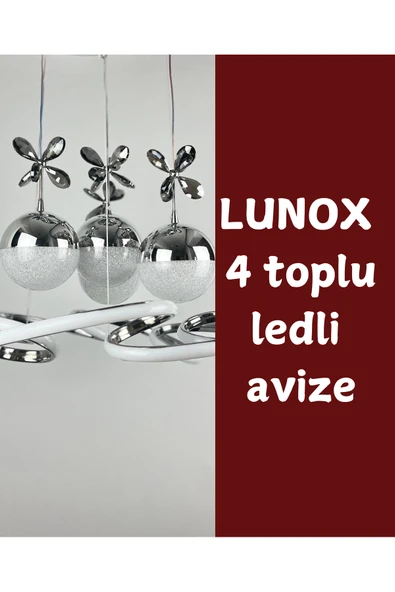 LUNOX 4 TOPLU TAŞLI LED AVİZE ürün görseli 1