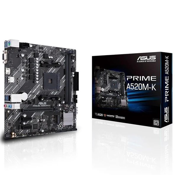 Asus Prime A520M-K AMD AM4 DDR4 Micro ATX Anakart ürün görseli 1