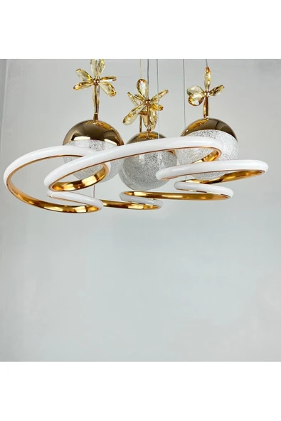 LUNOX 4 TOPLU TAŞLI LED AVİZE - Resim 4