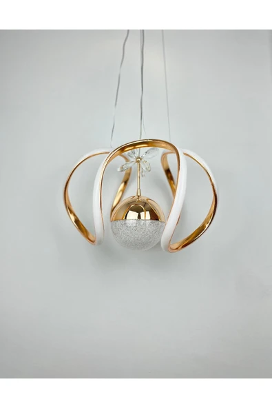 LUNOX Arya-1gd/tek toplu taşlı led avize - Resim 5