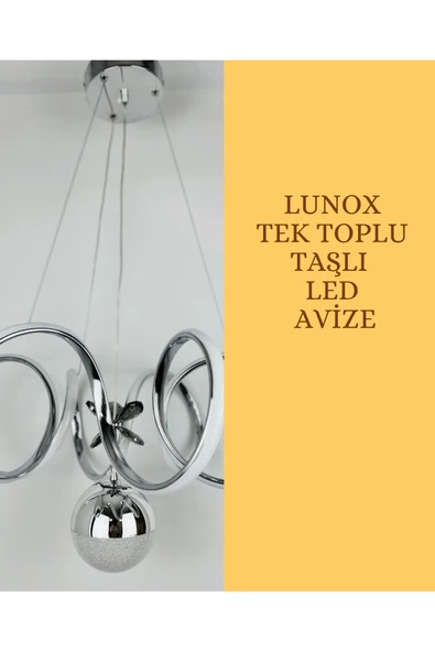 LUNOX Kuğu-1ch/tektoplu taşlı led avize ürün görseli 1