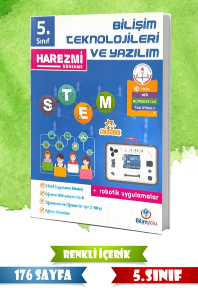 5. Sınıf Bilişim Teknolojileri ve Yazılım – Harezmi Öğrenme | Robotik Uygulamalar Destekli - 176 Sayfa ürün görseli 1
