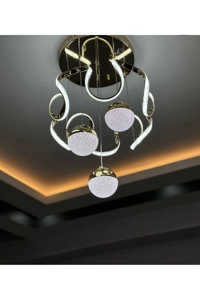 LUNOX Arya-3ch/3 toplu taşsız led avize ürün görseli 1