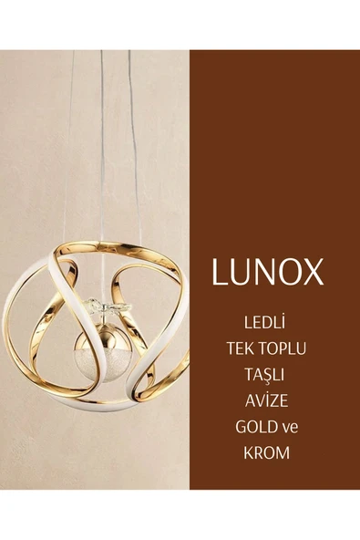 LUNOX Arya-1gd/tek toplu taşlı led avize ürün görseli 1