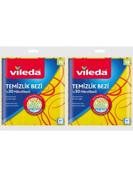 Vileda 2 Paket 3 Lü 30% Mikrofiberli Mutfak Bezi ürün görseli 1