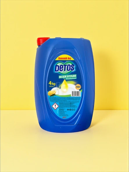 Detos 4000 ml Limon Özlü  Elde Yıkama Bulaşık Deterjanı ürün görseli 1