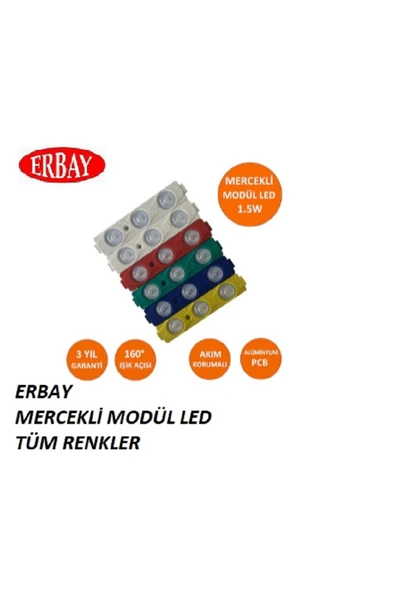 ERBAY 20 Adet 1,5w Büyük Boy Mercekli Geniş Açılı Modül Led ürün görseli 1