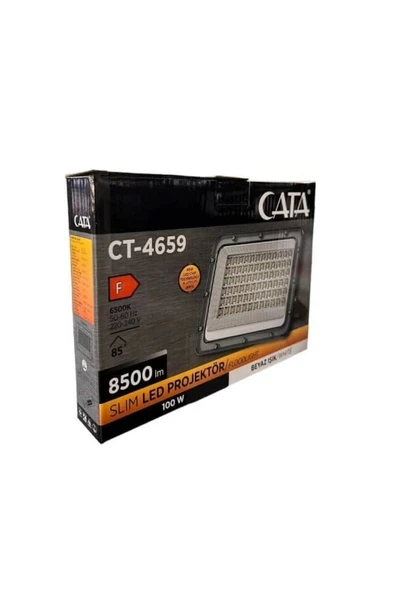 Cata CT-4659 100W Slim Platinum Led Projektör 6500K Beyaz Işık ürün görseli 1