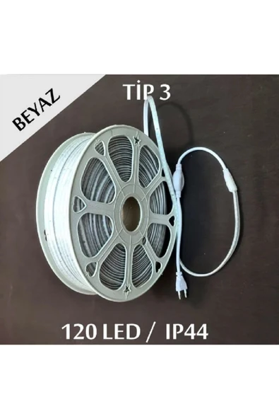 ERBAY 50 Metre 220v Şerit Led Hazır Fişli Silikonlu Dış Mekan 120 Ledli ürün görseli 1