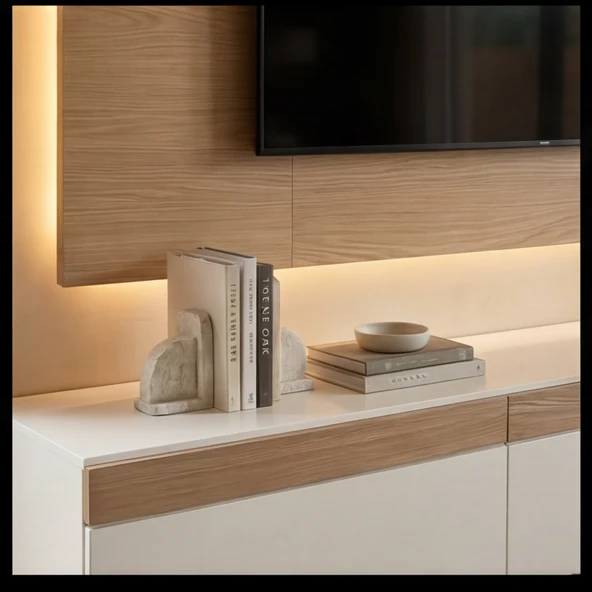 PURE LİNE TV DUVAR ÜNİTESİ KUMANDALI LEDLİ ürün görseli 1
