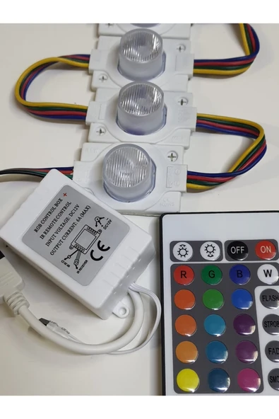 3M Power Modül Mercekli Tekli Rgb Kumandalı Set Adaptörsüz Led   1.5w 10 Adet ürün görseli 1