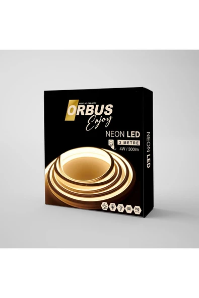 ORBUS Neon Esnek Şerit Led 3 Metre Gün Işığı 220 Volt Fiş ürün görseli 1