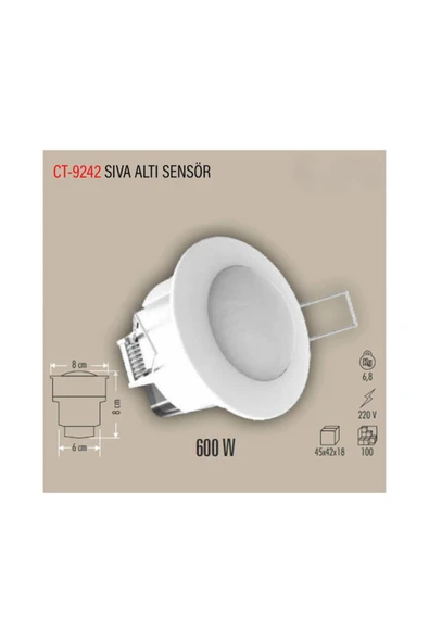 Cata 600W Sıva Altı Sensör CT-9242 - Resim 2