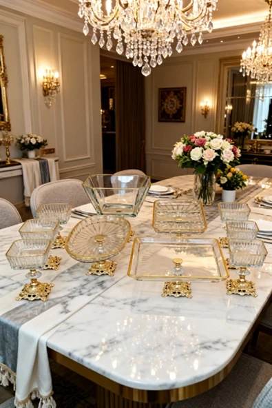 ASSA BAZAAR 10 Parça Gold Metal Ayaklı Sunum Seti ürün görseli 1